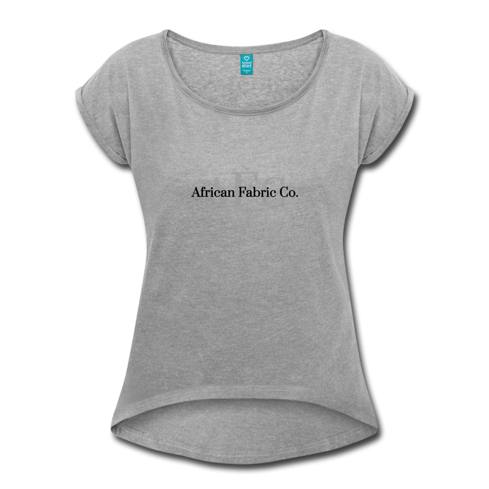 African Fabric Co. Women's Roll Cuff T-Shirt - heather gray