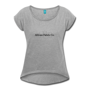 African Fabric Co. Women's Roll Cuff T-Shirt - heather gray