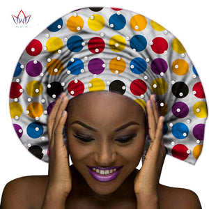 Handmade Multi-color Headtie Ankara Head Decorations Wrap Scarf with Perals African Ankara Printed Head Wrap