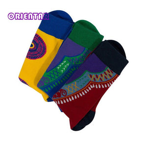 3 Pairs/pack Women Socks African Design Colorful Soft Socks Leisure Cotton Warm African Women Sock Gift Female WYB468