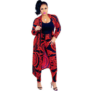 2019 New African Print Elastic Bazin Baggy Pants Rock Style Dashiki SLeeve Famous Suit For Lady/women coat and leggings 2pcs/se