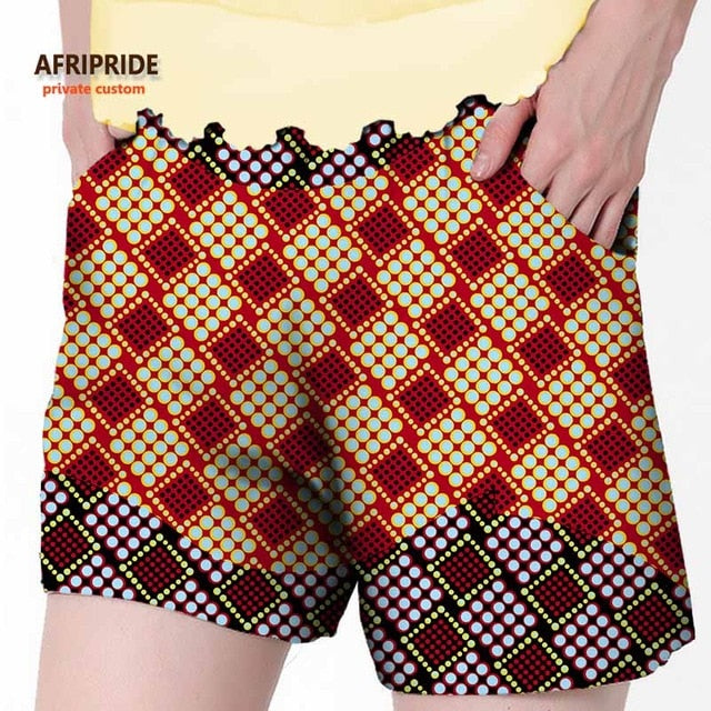 2019 African summer beach shorts for women ankara fabric dashiki print pants AFRIPRIDE private custom pure cotton print A722106