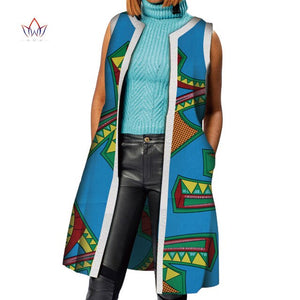 African Clothes Bazin Riche African Dresses for Women Dashiki Long Vest Coat Jacket