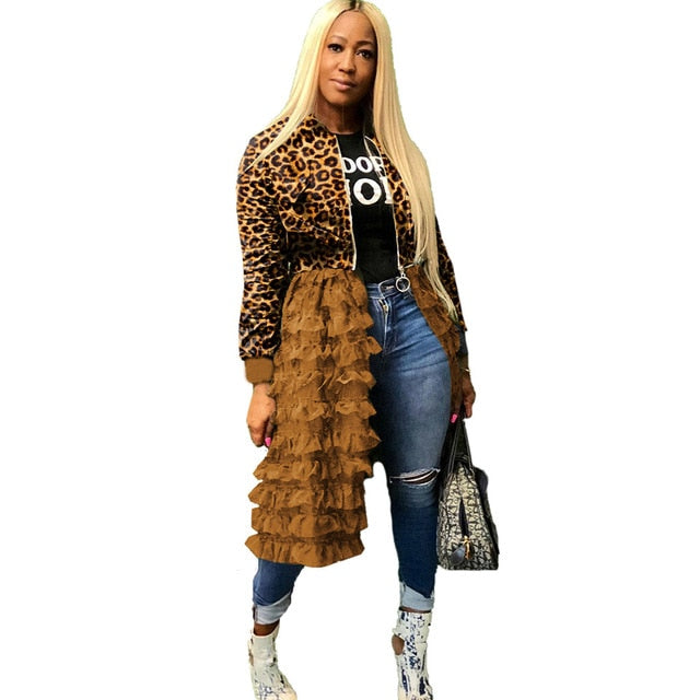 Africa Clothing Women Jackets Casual Fashion O-Neck Zipper Full Sleeve Camouflage Print Coat Street  Long African Jackets