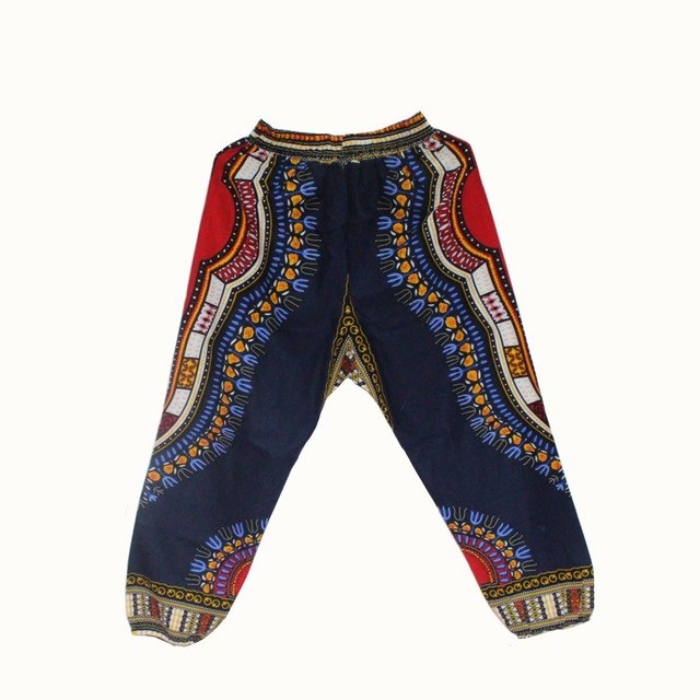New Fashion Design African Traditional Print 100% Cotton Dashiki Sky Blue Pants