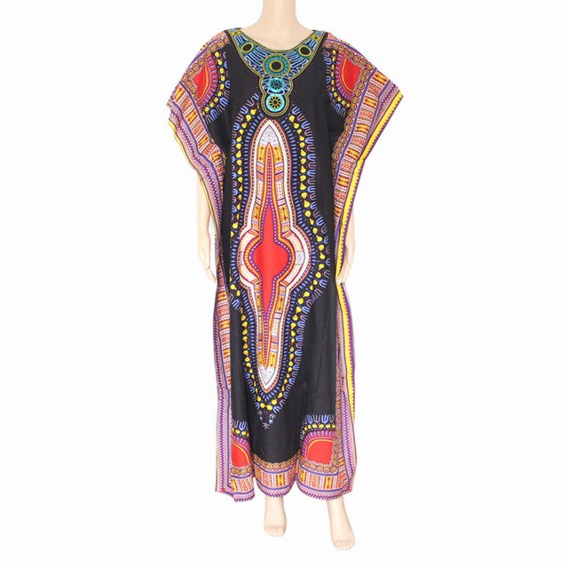 Fashion Women's Dashiki Dress Cotton African Print Maxi Vestidos Robe Africaine Femme Dashiki Dress Women