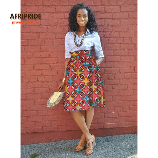 Tomi Knee Length African Print Skirt (pick your print) - African Fabric Co.
