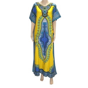 Fashion Women's Dashiki Dress Cotton African Print Maxi Vestidos Robe Africaine Femme Dashiki Dress Women