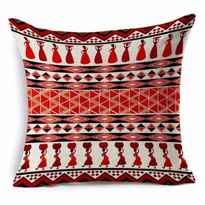 Geometric Aztec Cushion Covers Colorful Ethnic Style African Women Throw Pillow Cases Home Decor Sofa Seat Linen Cotton Almofada