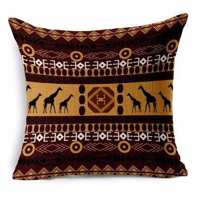Geometric Aztec Cushion Covers Colorful Ethnic Style African Women Throw Pillow Cases Home Decor Sofa Seat Linen Cotton Almofada