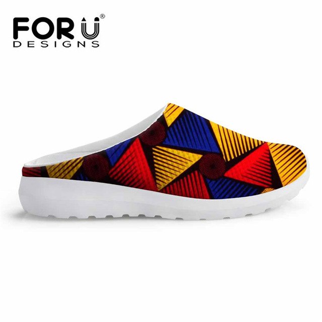 FORUDESIGNS Women Sandals African Traditional Printed Summer Shoes Ladies Beach Slip-on Platform Sandals Breathable Zapato Mujer