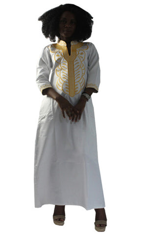 Long Robe African  Embroidery  Dress