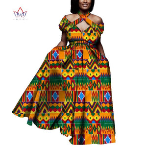 Vintage long Dress Dashiki african bazin dress african print dresses for women short sleeve