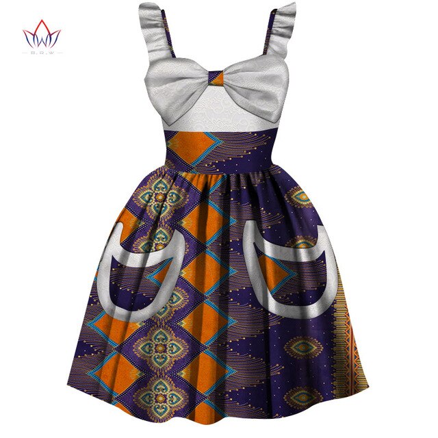 2019 African Women Clothing kids dashiki Traditional cotton Dresses Matching Africa Print dresses Children Summer BRW WYT306